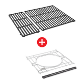 WEBER CRAFTED Porcelain-Enameled Cast-Iron Cooking Grates & Frame Kit – SPIRIT 300 series, SEARWOOD 600, & SMOKEFIRE EX4