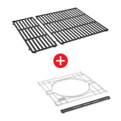 WEBER CRAFTED Porcelain-Enameled Cast-Iron Cooking Grates & Frame Kit – SPIRIT 300 series, SEARWOOD 600, & SMOKEFIRE EX4